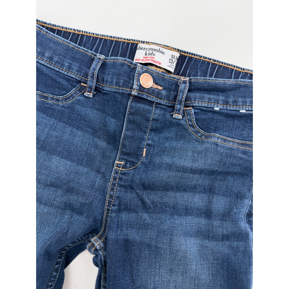 Abercrombie Kids Girls Mid-Rise Jean Legging Slim 13/14‎ Dark Wash Denim Blue